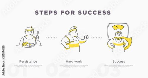 Steps for success. Sport and life achievements and success concept. Vector illustration