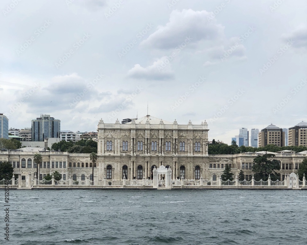 Dolmabahche palace sea view in Istanbul. Turkey.