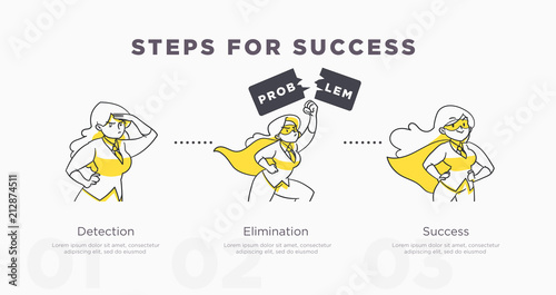 Steps for success. Business and life achievements and success concept. Vector illustration