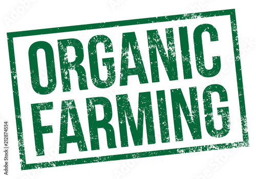 Organic Farming. Vector Rubber Stamp.