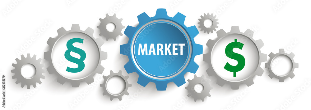 Gray Blue Gears Paragraph Market Dollar Header Gray Blue Gears Paragraph Market Dollar Header
