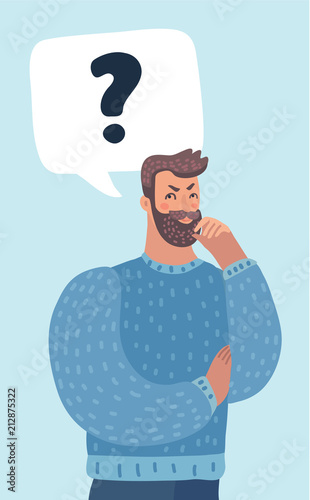 Man has question in his head