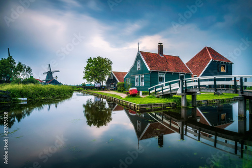 Historic farm houses in the holland village of Zaanse Schans photo