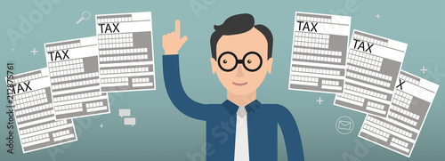 Businessman Hint Tax Forms