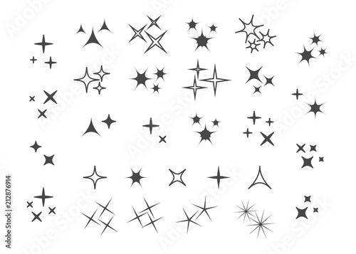 Sparkle lights stars set. Glowing light effect star. Sparkle lights vector