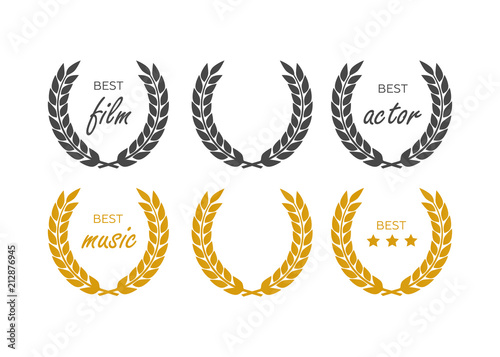 Awards for best film. Award nomination vector. Medal award for best movie