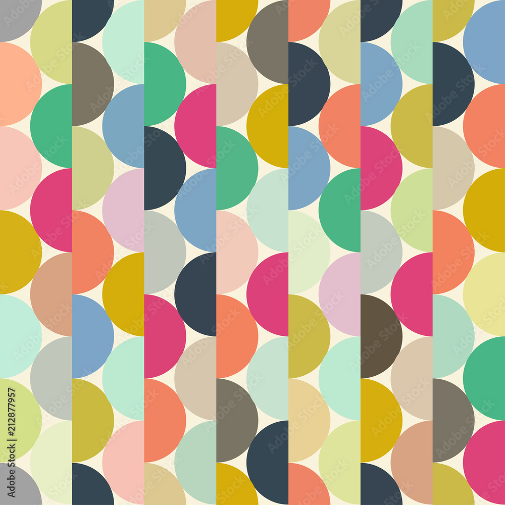 Seamless vector halves rounds colourful vertical pattern for textile, fabric, wrapping, craft, ceramic Seamless vector halves rounds colourful vertical pattern for textile, fabric, wrapping, craft, ceramic