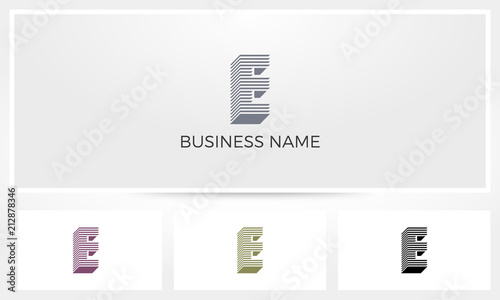 E Letter Stack Layer Logo