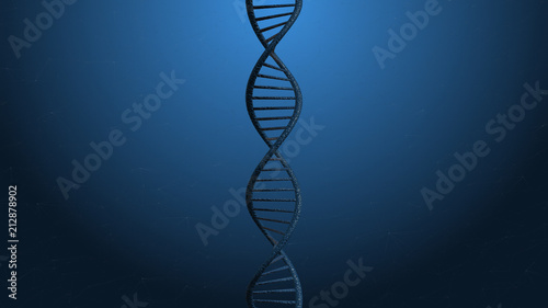 Abstract technology science concept DNA on black background