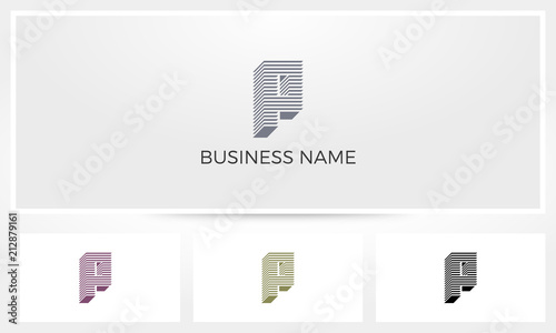 P Letter Stack Layer Logo