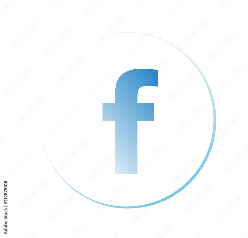 F letter, F symbol, facebook logo icon, vector design illustration - obrazy, fototapety, plakaty 