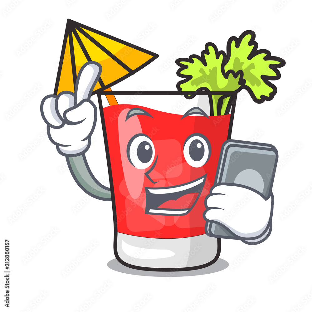 With phone bloody mary character cartoon Stock Vector | Adobe Stock
