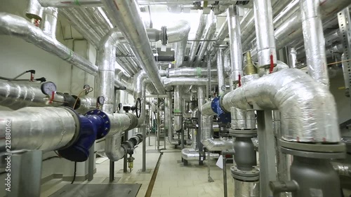 engineering communications in the basement of the building