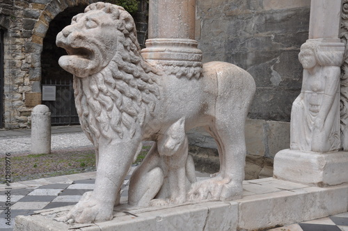 Lion sculpture Basilica of Santa Maria Maggiore, Bergamo Alta Italy