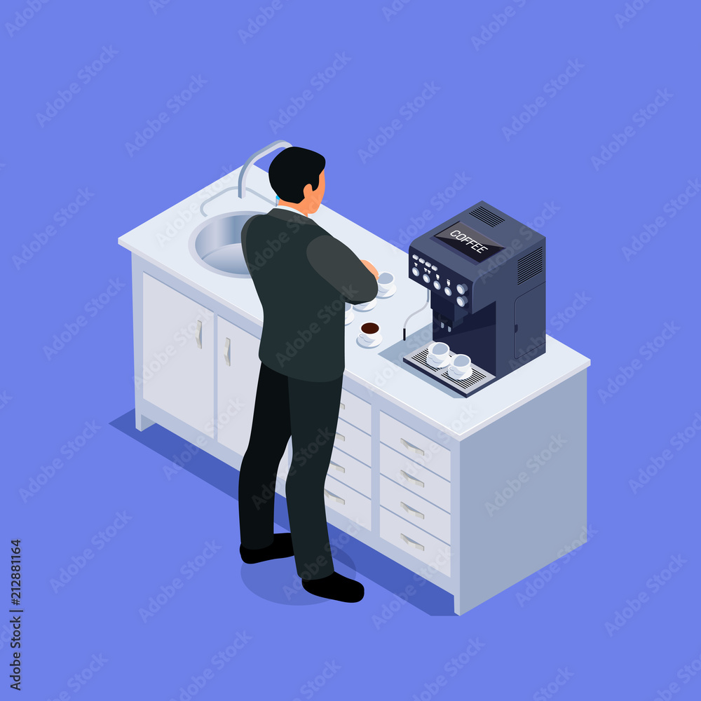 Isometric office life concept. Isometric office life concept.