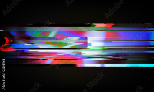 Stock vector illustration. Glitch style computer screen error templates. Digital pixel noise abstract design. Futuristic design background. Television signal fail. Data decay. Technical problem EPS10