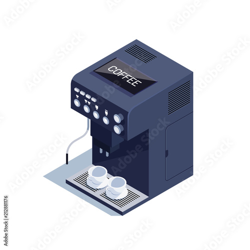 Isometric coffee machine.