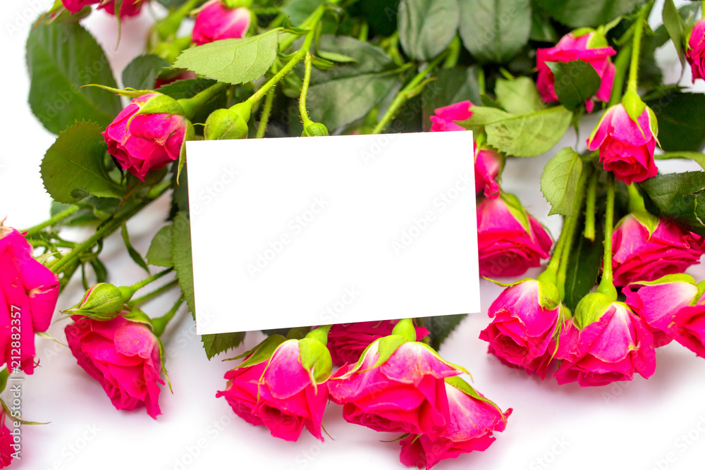 Fototapeta Business card on a floral background