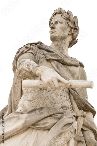 Bilde på lerret Roman emperor Julius Caesar statue isolated over white background