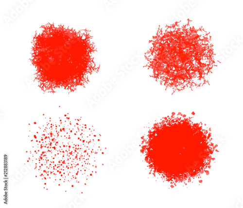 Vector set of round textures. Ragged texture, crumbs and strokes