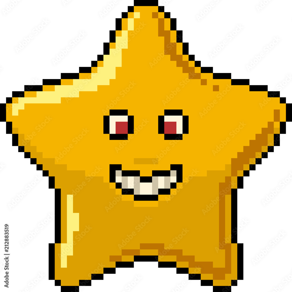 Obraz premium vector pixel art star face