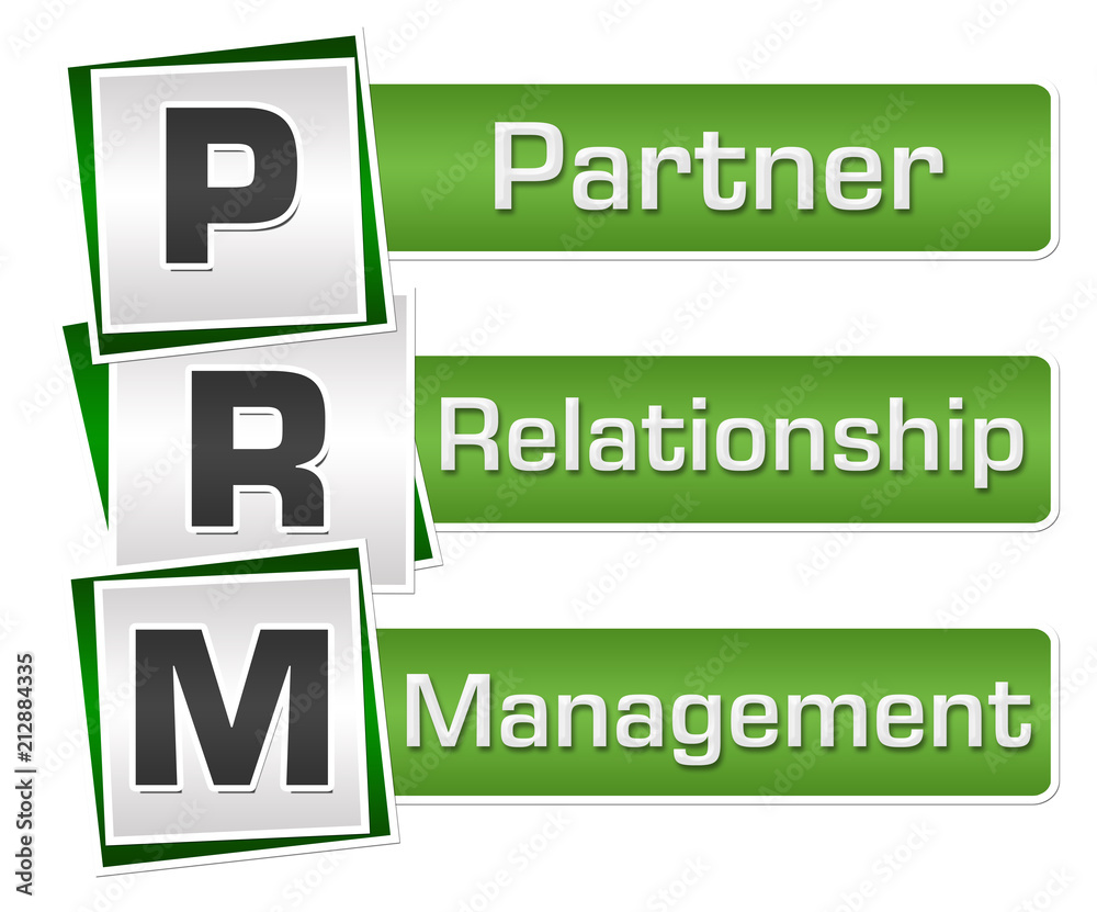 PRM - Partner Relationship Management Green Grey Squares Vertical 