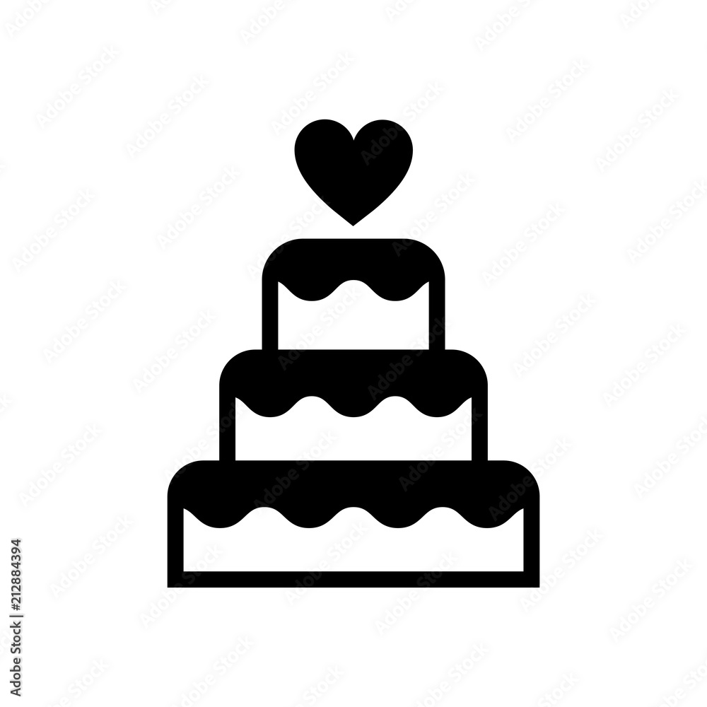 Three-tiered wedding cake graphic illustration Three-tiered wedding cake graphic illustration