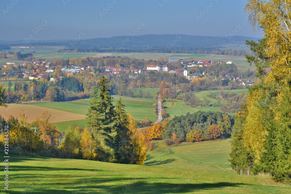 A sight over Dobersberg from a nearby hill