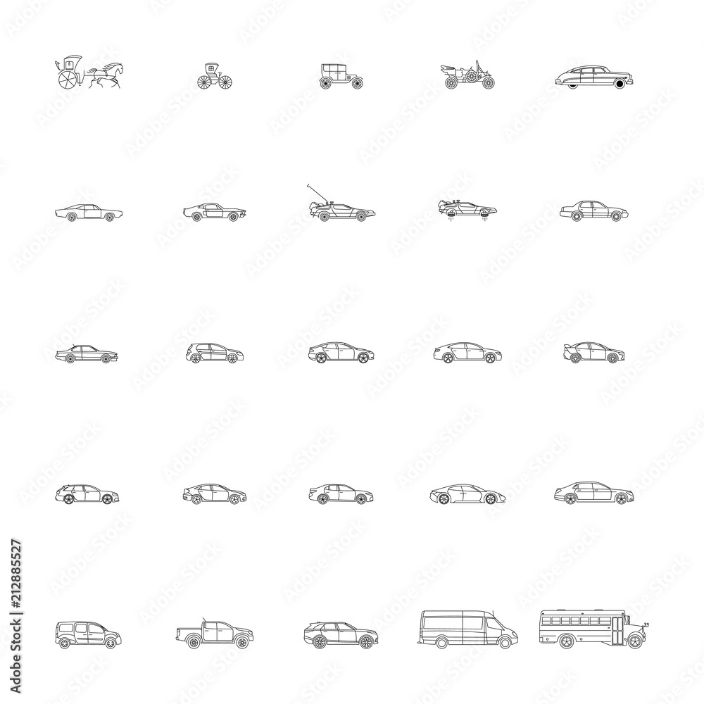Cars set icon illustration, vector