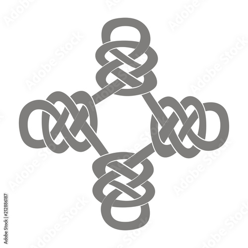 monochrome icon with Celtic art and ethnic ornaments for your design