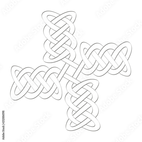 monochrome icon with Celtic art and ethnic ornaments for your design