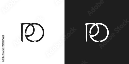 RO, PO logo, monogram, vector