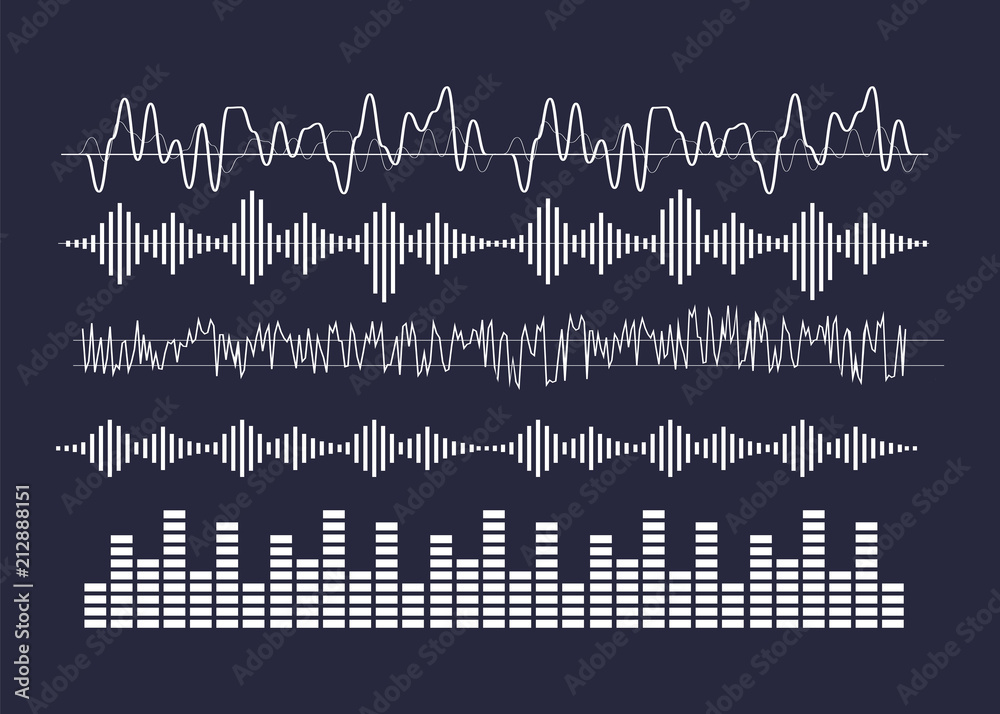 Obraz premium Vector sound waves. Audio equalizer technology