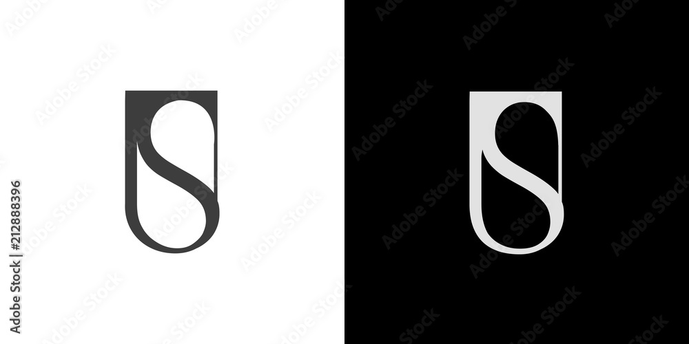 US, SU logo, monogram, vector - obrazy, fototapety, plakaty 