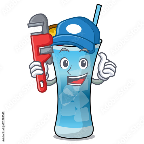 Plumber blue hawaii mascot cartoon