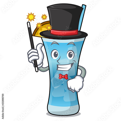 Magician blue hawaii mascot cartoon