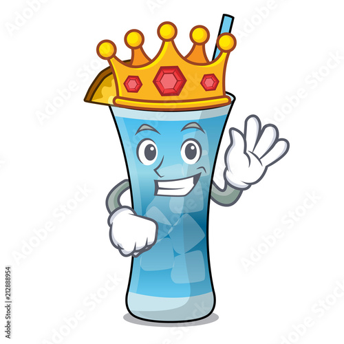 King blue hawaii mascot cartoon