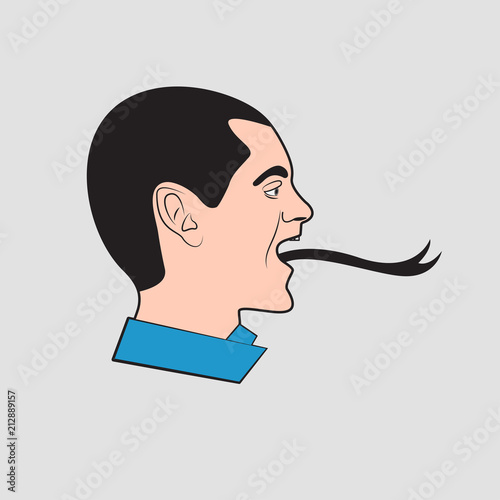 man with snake tongue