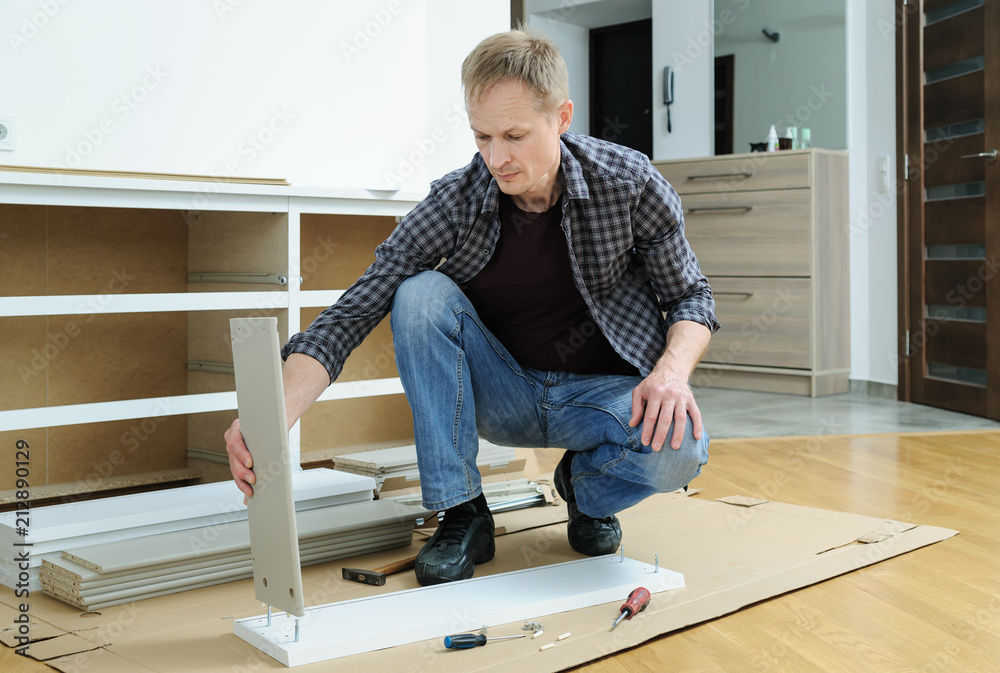 Furniture assembly at home. Furniture assembly at home.