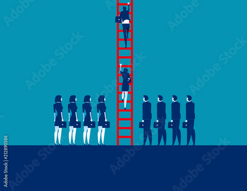 Business people crowd and moving up. Concept business vector illustration, Corporate business, Team.