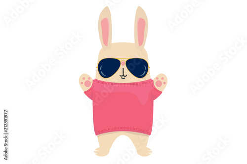 cool rabbit with glasses 