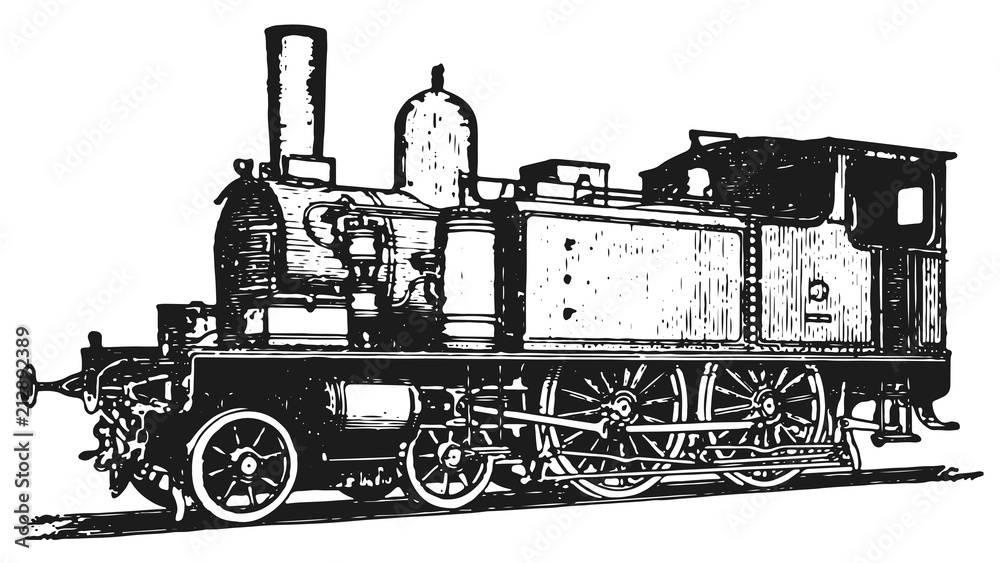 Obraz premium steam locomotive railway #vector #isolated - Lokomotive Lok