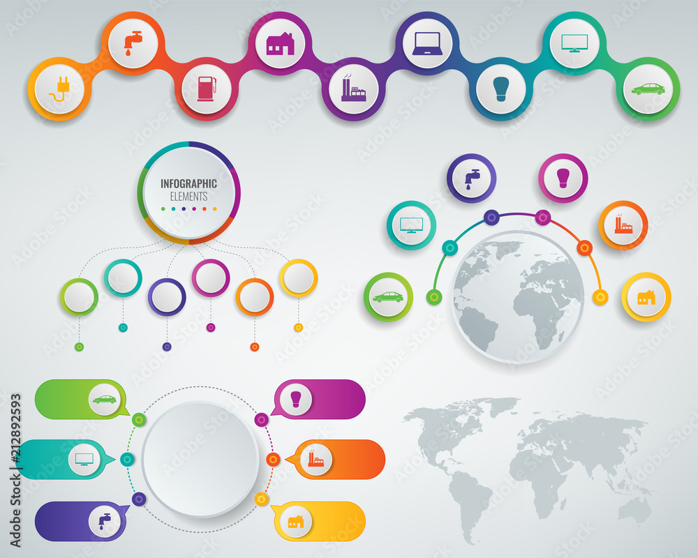 3D Infographics templates set. Business presentation concept. Vector 3D Infographics templates set. Business presentation concept. Vector