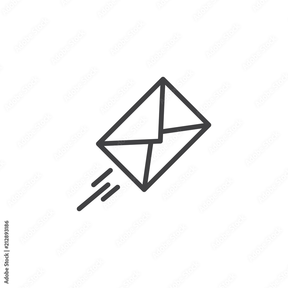Express mail outline icon. linear style sign for mobile concept and web design. Flying envelope simple line vector icon. Symbol, logo illustration. Pixel perfect vector graphics Express mail outline icon. linear style sign for mobile concept and web design. Flying envelope simple line vector icon. Symbol, logo illustration. Pixel perfect vector graphics