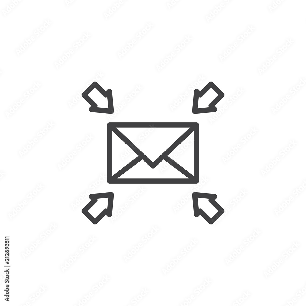 Envelope Mail with arrows outline icon. linear style sign for mobile concept and web design. Message simple line vector icon. Symbol, logo illustration. Pixel perfect vector graphics Envelope Mail with arrows outline icon. linear style sign for mobile concept and web design. Message simple line vector icon. Symbol, logo illustration. Pixel perfect vector graphics