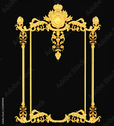 Stucco decoration, gold cartouche	