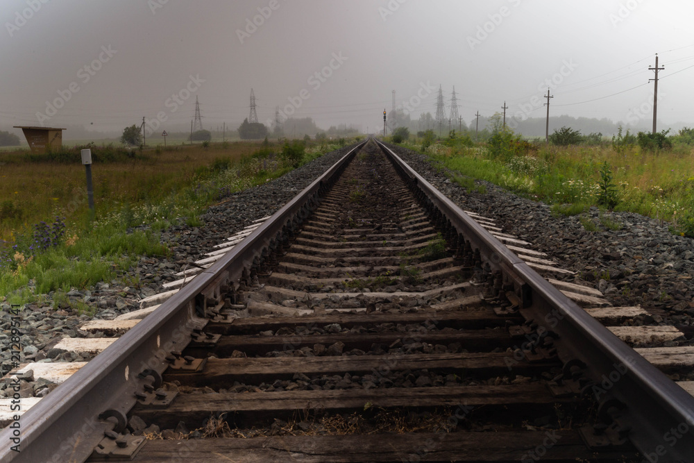 railway on a cloudy day