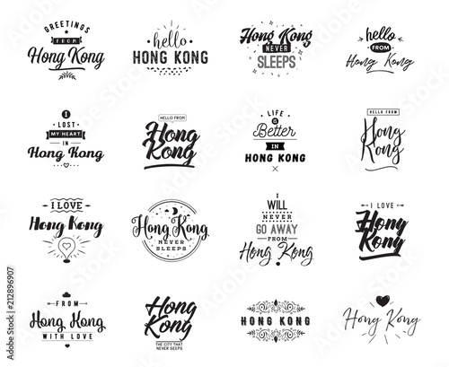 Greeting cards, vector design. Isolated logos. Typography set.