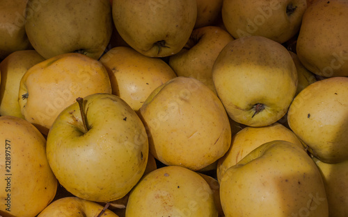 Yellow apples on market 