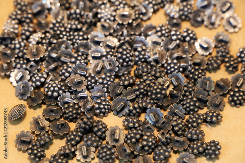 Collection of metal buttons
